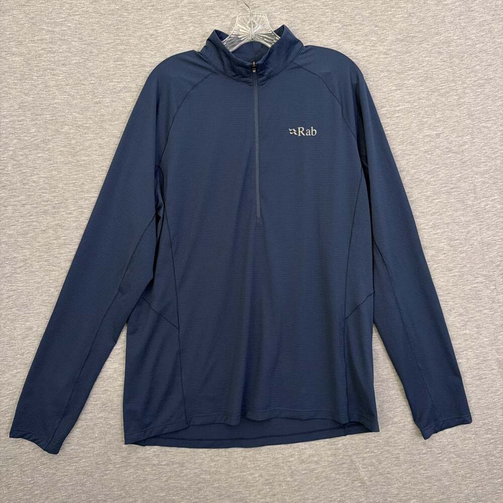 Rab Mens XL Navy Blue Sonic LS Zip Pullover Long Sleeve Running Shirt